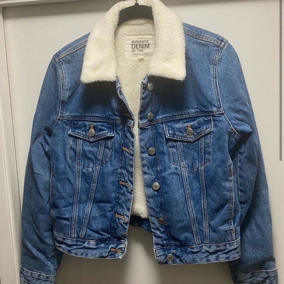 Zara TRF Fleece Lined Denim Jacket - Picture 2 of 10